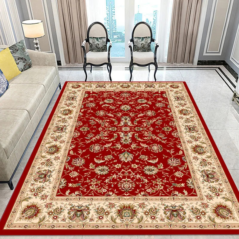 Красный персидский стиль ковер для гостиной большой размер журнальный столик центр ковер кабинет спальня площадь коврик нескользящий пол коврик настроить