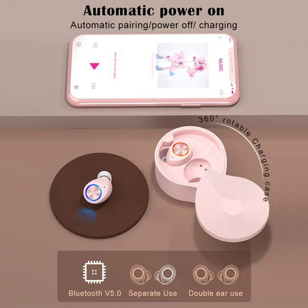TW70 Bluetooth гарнитура, беспроводная гарнитура с шумоподавлением, Bluetooth гарнитура, стерео спортивные наушники с микрофоном, портативные и универсальные