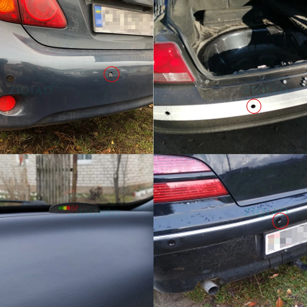 Автомобильный комплект светодиодных датчиков парковки дисплей 4 датчика s обратный резервный радар звуковой сигнал зонд Система ZIQIAO
