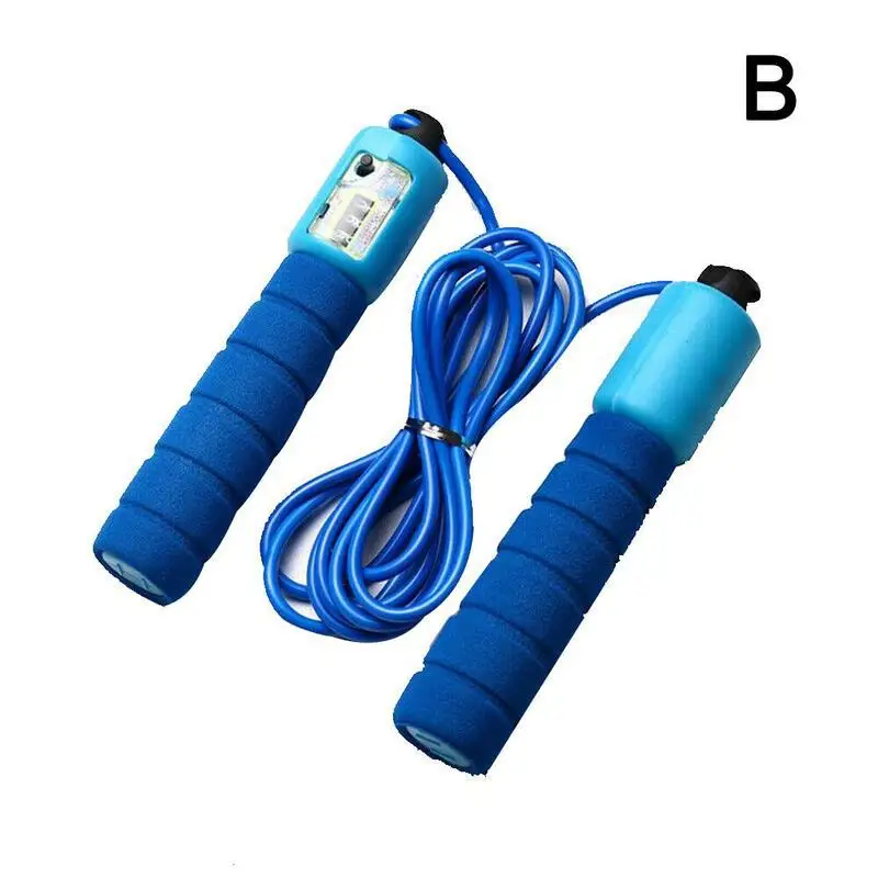 Blue (B) Открытый подсчет скакалка Губка Ручка подсчет скакалка с веревками для взрослых счетчик Скакалка детей веревка развлечения Fi B6E6 - Цвет: Blue (B)