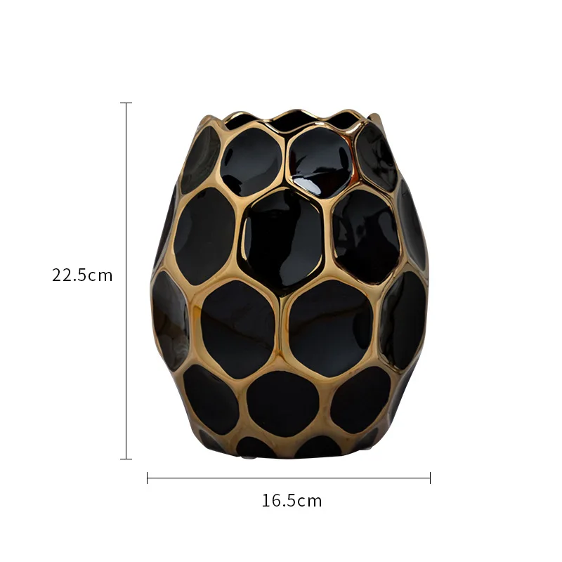 Легкая Роскошная ваза современная гостиная домашний креативный Декор гидропонная свежая ваза для гербарий - Цвет: black-L
