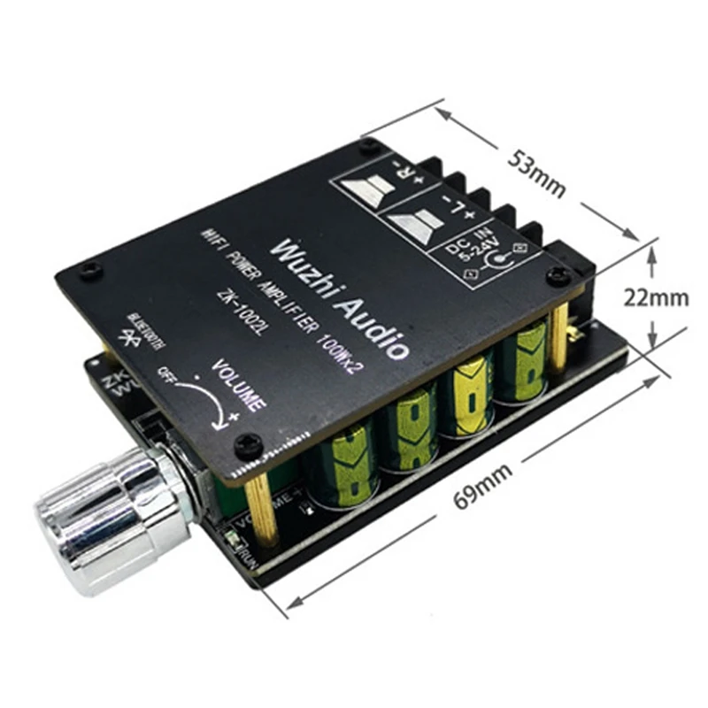 ZK 1002L Мини Bluetooth 5 0 DC 24V беспроводной аудио цифровой усилитель мощности стерео