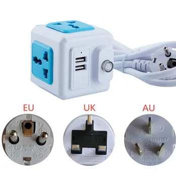 

EU UK AU Plug USB Multi Universal Powercube USB Outlets Extender Electrical Cord Socket Network Filter for Smartphones Tablets