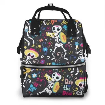 

Mummy Bag Cartoon Skull Nappy Backpack Large Capacity Stroller Bag Mom Baby Multi-function Waterproof Outdoor Diaper Bags