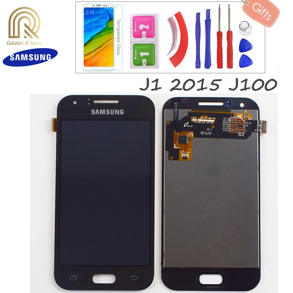 Для samsung Galaxy J1 2015 J100 J100F J100FN J100H ЖК-дисплей с сенсорным сенсором стекло дигитайзер в