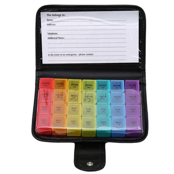

28 Squares Weekly 7 Days PP Tablet Pill Drug Holder Household Pill Candy Storage Box Dispenser Medicine Organizer Container Case