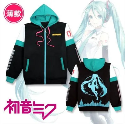 

High Quallity Anime Vocaloid Hatsune Miku Autumn Periphera Hooded Fleece Man Woman Cosplay Costume Periphera Coat