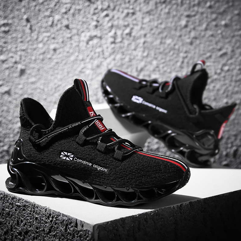 Cena Nowe ostrze trampki z poduszkami Mesh buty do biegania dla mężczyzn oddychające zawód sportowe buty odkryty lekkoatletyczny trampki sportowe