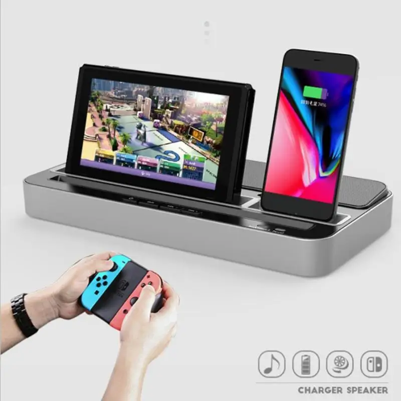 IPega PG-9119, многофункциональная зарядная док-станция, подставка, аудио динамик с 3,5 мм линейным входом, подходит для переключения, планшета