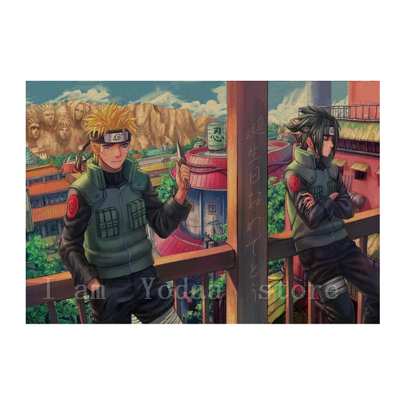 Постер из крафт-бумаги удзумаки и Саске 1 шт. 51 5x36 см |