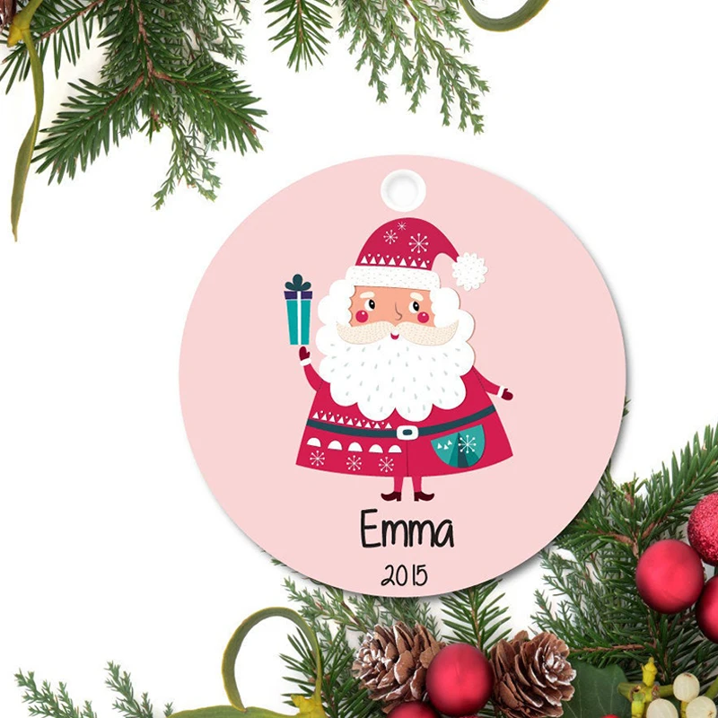 Santa Ornament Baby's first Ornament Personalized Christmas Ornament Baby Girl Ornament Ceramic baby Ornament Holiday Gift