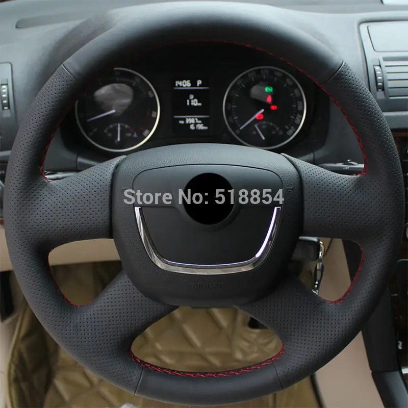 Чехол на руль из искусственной кожи для Skoda Octavia Superb 2012 Fabia a 5 a5 2013 Yeti 2009 2013|leather steering