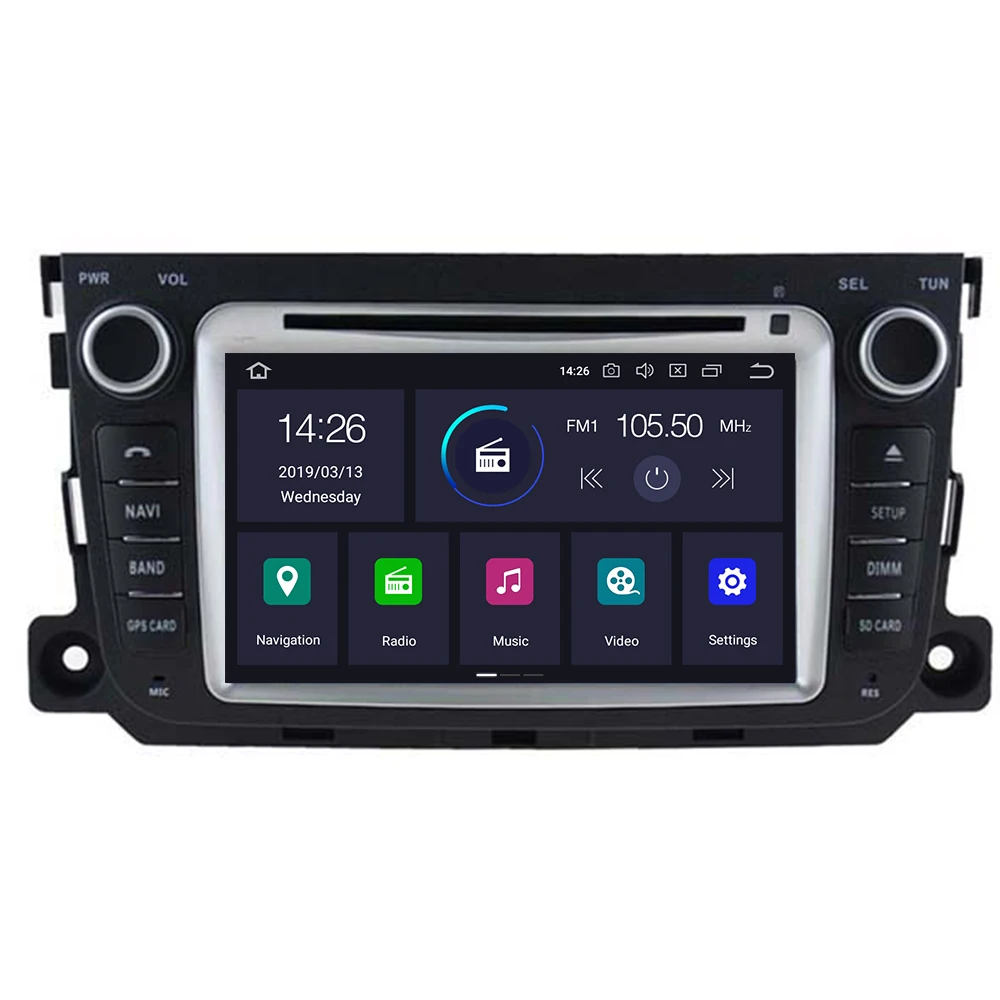 Автомобильный DVD-плеер на Android 10 для Mercedes Benz Smart 2010 2011 2012 2013 2014 автомобильный