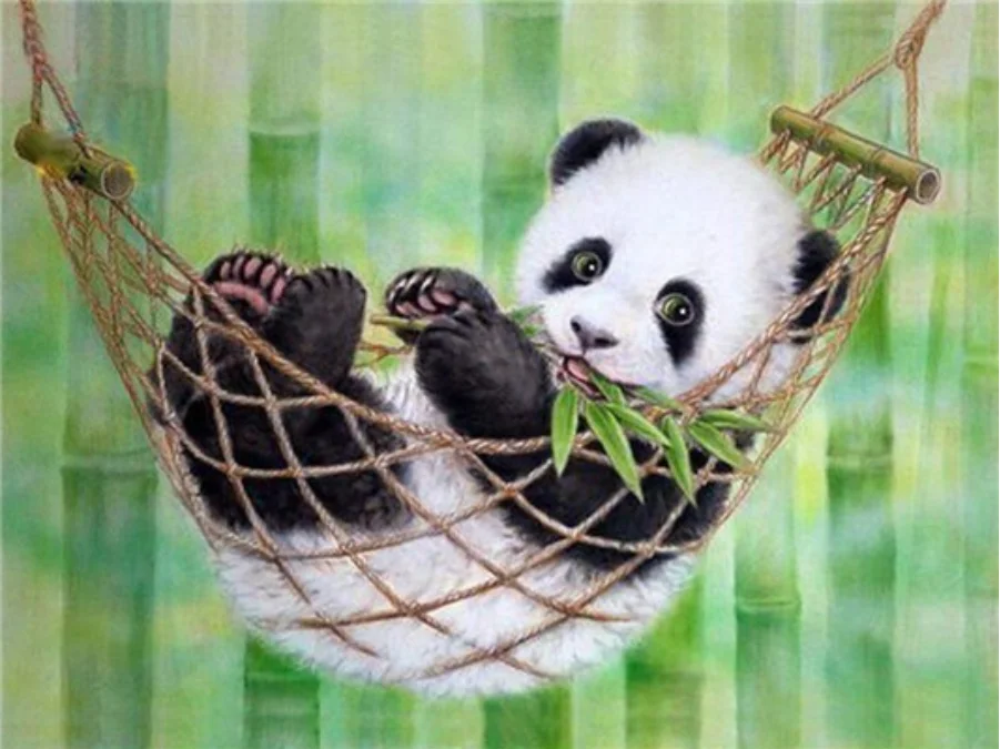 Алмазная живопись полная круглая Алмазная вышивка животные Китайская панда 5D DIY подарок стразы украшение дома