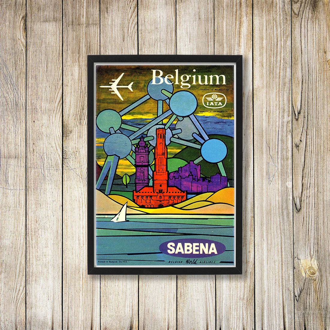 Бельгия Sabena Airlines путешествия холст живопись Винтаж Крафт Дети плакат классические настенные художественные наклейки для детской комнаты
