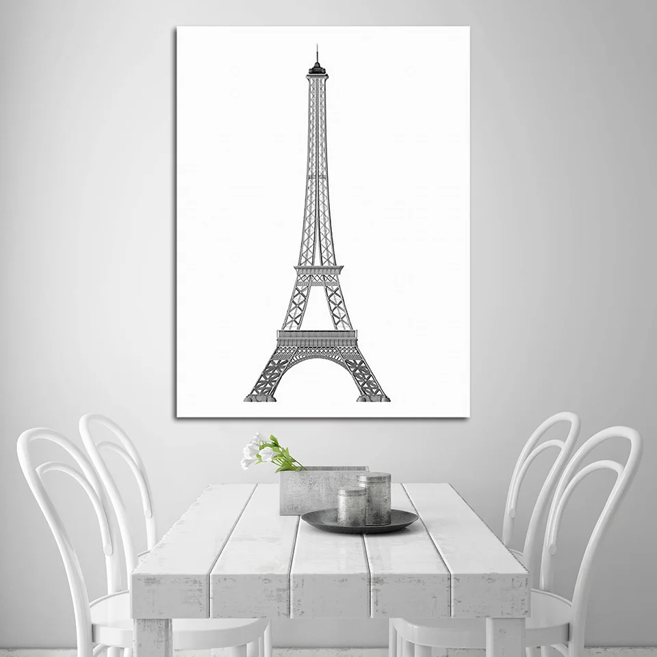 

Prints Pictures Nordic Style Paris Tower Wall Art Canvas Painting Building Simple Home Decoration Modular Poster For Living Room