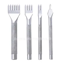 DIY кожаный инструмент 4 мм серебряное алмазное долото кожаный Пробивной набор кожаный художественный кожаный мешок для изготовления инструмента