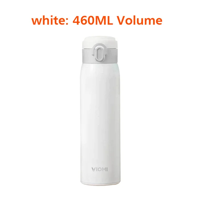 Портативный Вакуумный Термос Xiaomi Mijia VIOMI, 300 мл/460 мл, легкий сплав, 24 часа, термос с одной рукой/закрытой чашкой - Цвет: 460ml White