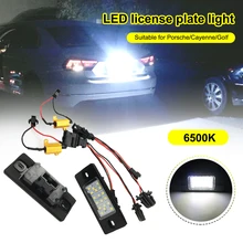 

New 2Pcs Car Led License Plate Light for Porsche Tiguan /Cayenne/Golf 5 5D Touring Lamp Rear Tag Light Dropshipping Wholesales