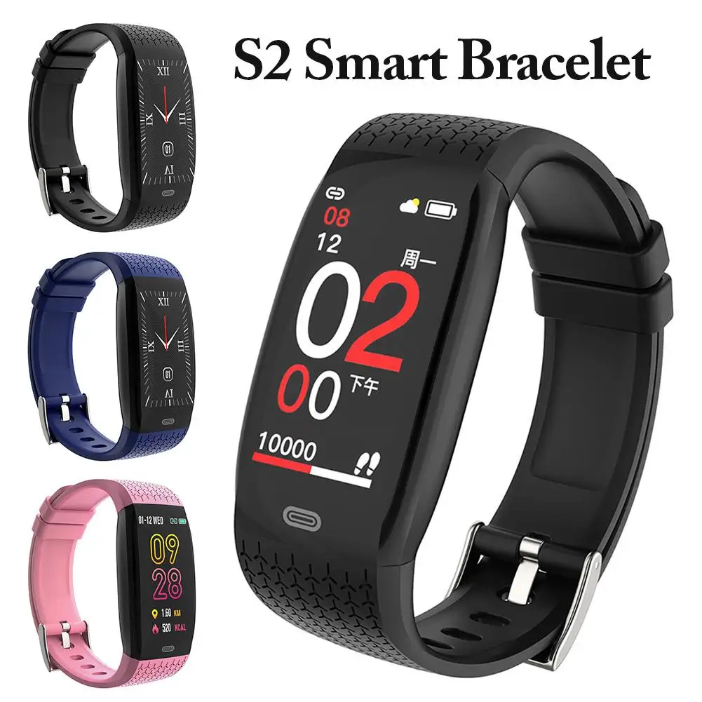 S2 умный браслет, Bluetooth, фитнес-браслет, цветной экран, умный Браслет, водонепроницаемый смарт-браслет, монитор крови, калории, шагомер