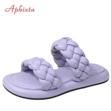 Aphixta – tongs à pain violet pour femmes, nouvelle plate-forme avec pantoufles d'été, Mules à bout ouvert, 2021