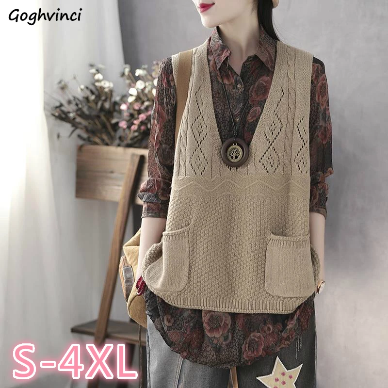 Женский свитер коллекция жилеток Сезон: Осень в стиле ретро с карманами без