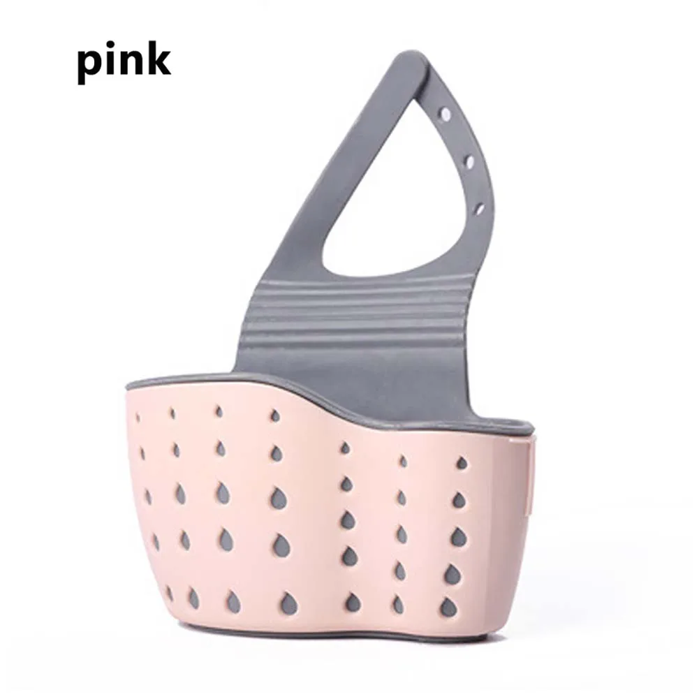 New Sink Shelf Soap Sponge Drain Rack Bathroom Holder Kitchen Storage Suction Cup Kitchen Organizer Sink kitchen Accessories - Цвет: Розовый