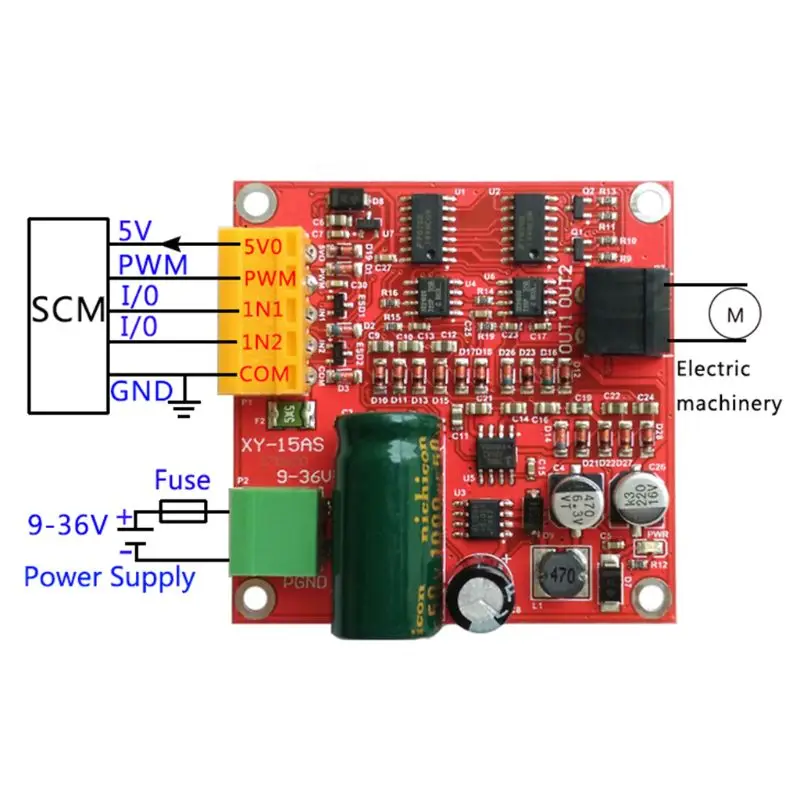 

6-36V 15A High Power DC Motor Driver Board Precise PWM Speed Regulator Module Industrial Grade