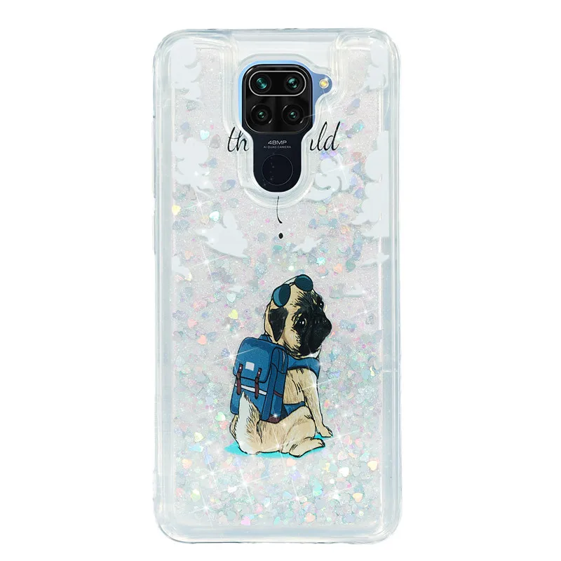 Redmi Note 9 Soft Case on For Funda Xiaomi Redmi Note 9 Case Xiomi Redmi Note 9 Cover Dynamic Liquid Glitter Phone Cases Etui xiaomi leather case case Cases For Xiaomi