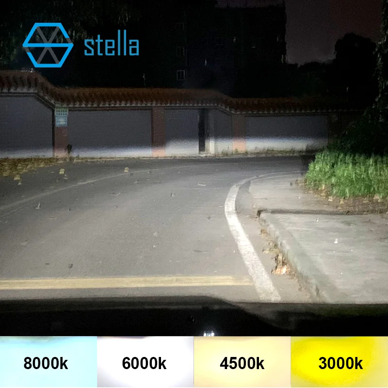 Billige Stella H4 abblendlicht fernlicht scheinwerfer led objektiv projektor für auto moto 12V 72W 8000LM 5500K led lampen lampen für autos