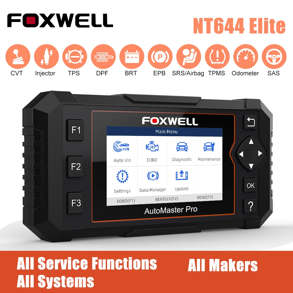 US $295.20 Foxwell NT644 OBD2 Scanner Oil SAS SRS 19 Reset Functions All System Car Diagnostic Tool Professional OBD 2 Automotive Scanner