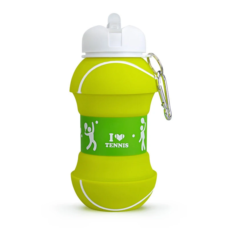 Fold Tennis Water Bottle Travel Hiking Office Camping School Sports Plastic Kettle Healthy Material Portable Kids Water Bottle