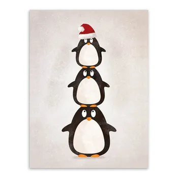 

Printing Picture Pyramid Penguin Painting Abstract Modern Living Room School Public Wall Decoration Poster Canvas Art