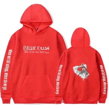 

New Autumn Billie Eilish Hoodies Women Men Sweatshirts Harajuku Hooded Hot print Billie Eilish girls Hoodie casual red pullovers