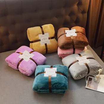 

Flannel Household Throw Blanket Portable Children Nap Blankets Soft Towel Hotel Blanket Warm Home Textile Tv Scarf Blanket