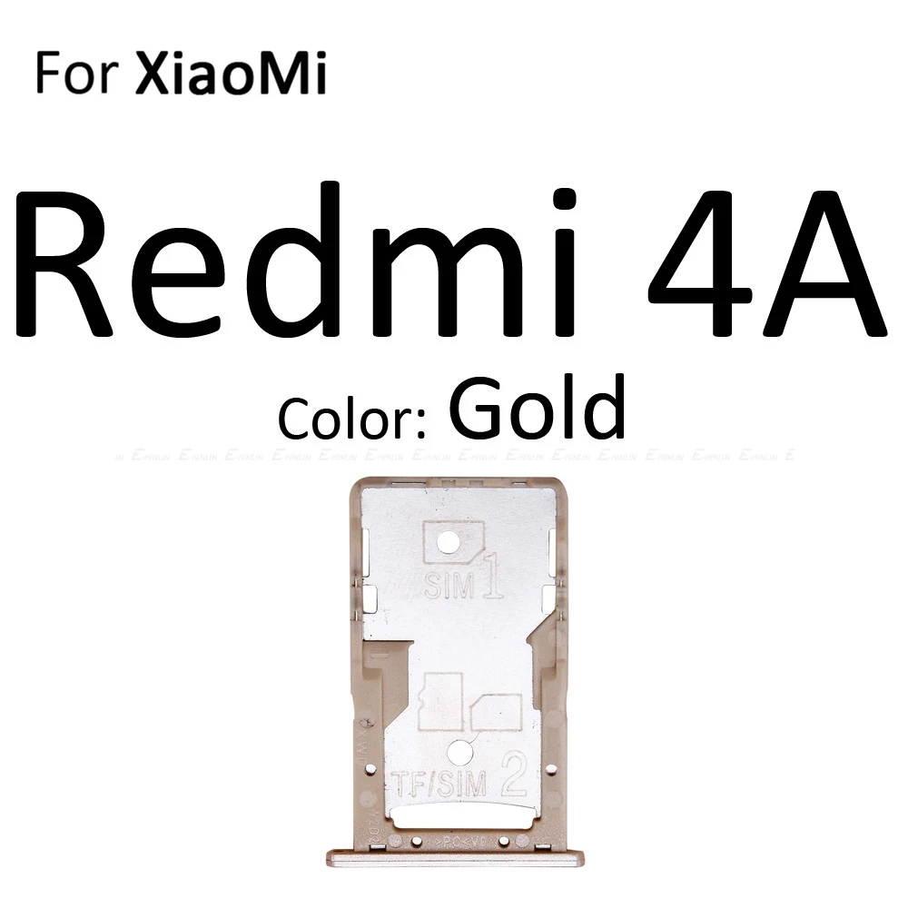 Sim Card Socket Slot Tray Reader Holder Connector Micro SD Adapter Container For XiaoMi Redmi 4A 4 Pro Note 4 Replacement Parts - Цвет: For Redmi 4A Gold