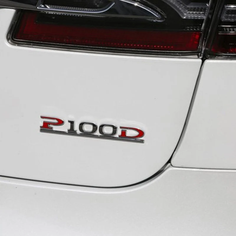 Буквы цифры Эмблема для Tesla P100D подчеркивающий Автомобиль Стайлинг установка Высокая производительность багажник значок наклейка хром красный