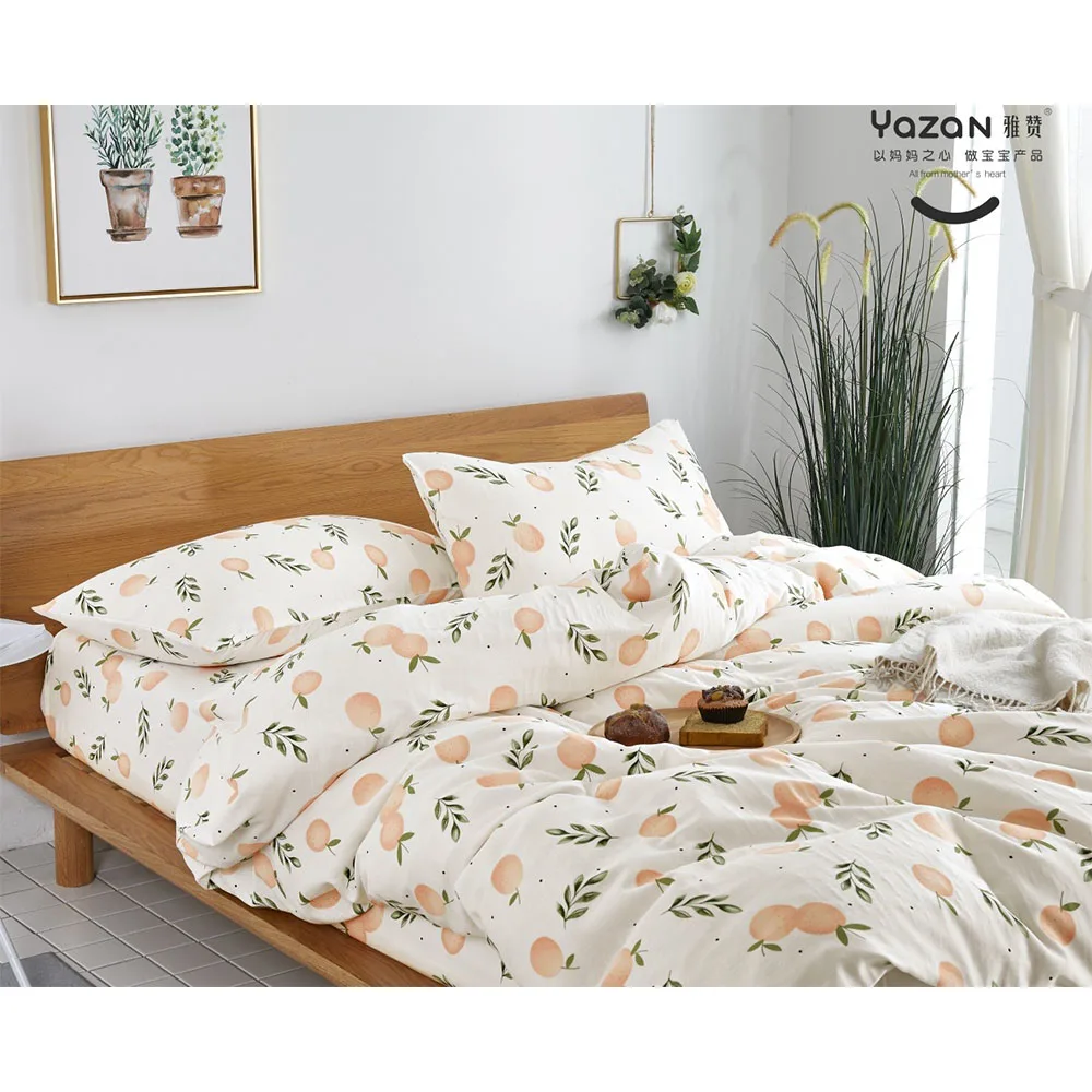 US $142.80 YAZAN The High Quality Bedding Set With 100 Cotton Pure And Fresh Pattern Simplicity Bed Sheet Quilt Cover Pillowcase34pcs