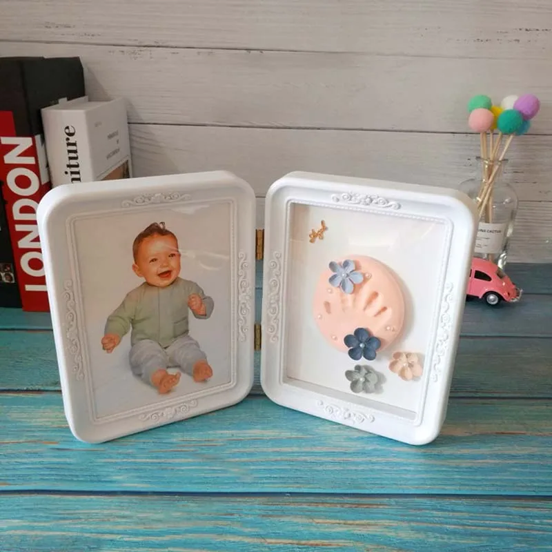 Новорожденный ребенок руки и ноги печати грязи фоторамка Детские сувениры отпечаток на память подарок ручной литье набор рост мемориал