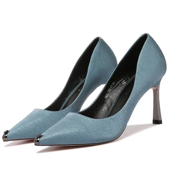 

Shoes Woman MOOLECOLE Super High Heels Women Shoes Thin Heels Sexy Women Pumps Pointed Toe Blak/Blue/Beige Dress Shoes 2-9438