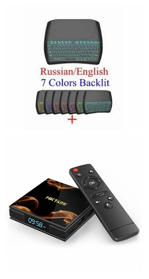 10 шт. HK1 Lite tv Box Android 9,0 Allwinner H3 четырехъядерный процессор 2 ГБ DDR3 16 Гб rom 2,4G WiFi 4K UHD H.265 смарт-медиаплеер телеприставка - Цвет: Add D8 Backlit