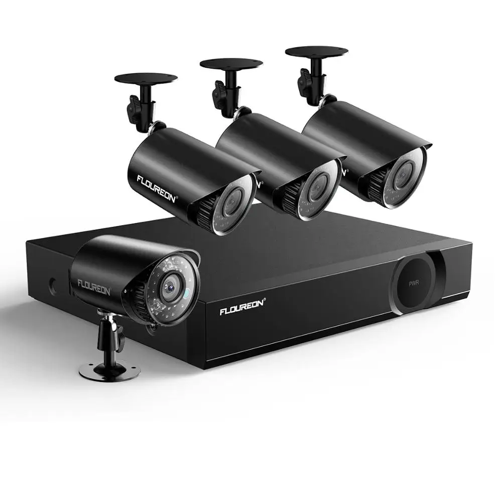Floureon CCTV камера системы 4CH 1080N DVR рекордер комплект + 4 шт 720p всепогодный Surveilance s