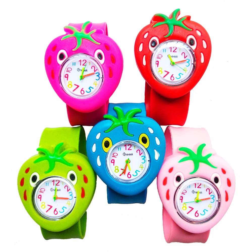 

Fruit Strawberry Children's Watches Kid Puzzle Learn Time Clock Quartz Wristwatch Children Watch for Girls Boys Gift Kid Watch