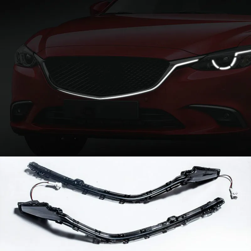 Для Mazda 6 Atenza 2016 2017 2018 решетка DRL Контур светодиодный Ширина светильник сигнала