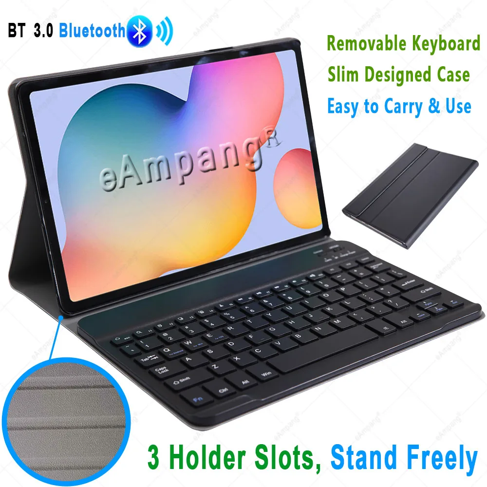 Case for Samsung Galaxy Tab S6 Lite 10.4 Keyboard Case Tab S6 10.5 S7 11 Cover Russian Spanish English Korean Bluetooth Keyboard-4