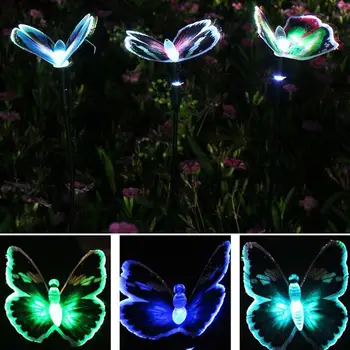 

Solar Powered Stake Lights Butterfly Waterproof Lawn Lamp Outdoor Garden Light Decoration (Random Color)
