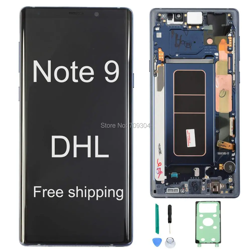 Супер AMOLED 6,4 ''lcd с рамкой для SAMSUNG GALAXY Note 9 дисплей кодирующий преобразователь сенсорного экрана в сборе