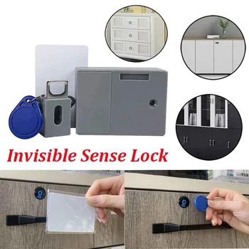 

Invisible Sensor Lock Cabinet Drawer Intelligent Lock with IC Card RFID Card, Electronic Locks For Wardrobe Furniture Hardware