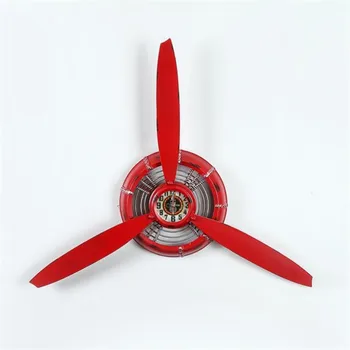 

New Aircraft Head Screw Propeller Clock Simple Retro Wall Clock Aircraft Head Ornaments Stock Decorative Clock M4249