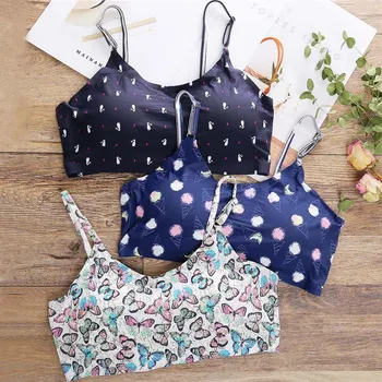 

Flower Printing Sexy Women Bra With Pads Seamless Push Up Bras Bralette Underwear Wireless Brassiere for Female Lingerie Tops
